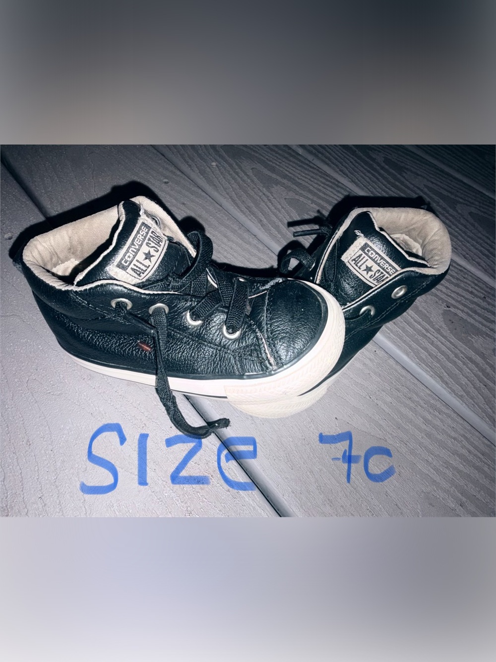Converse Kids Black High-Top Sneakers with White Soles